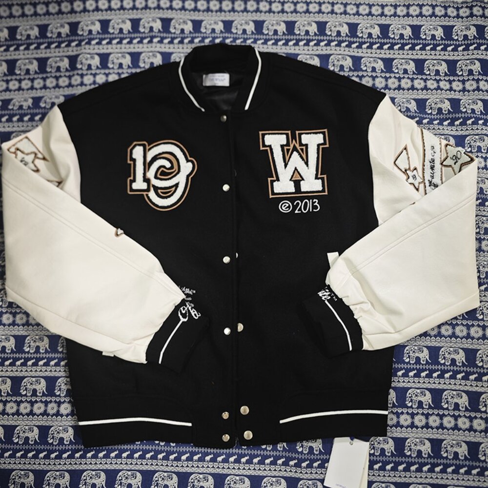Off-White Black and White Baseball Jacket